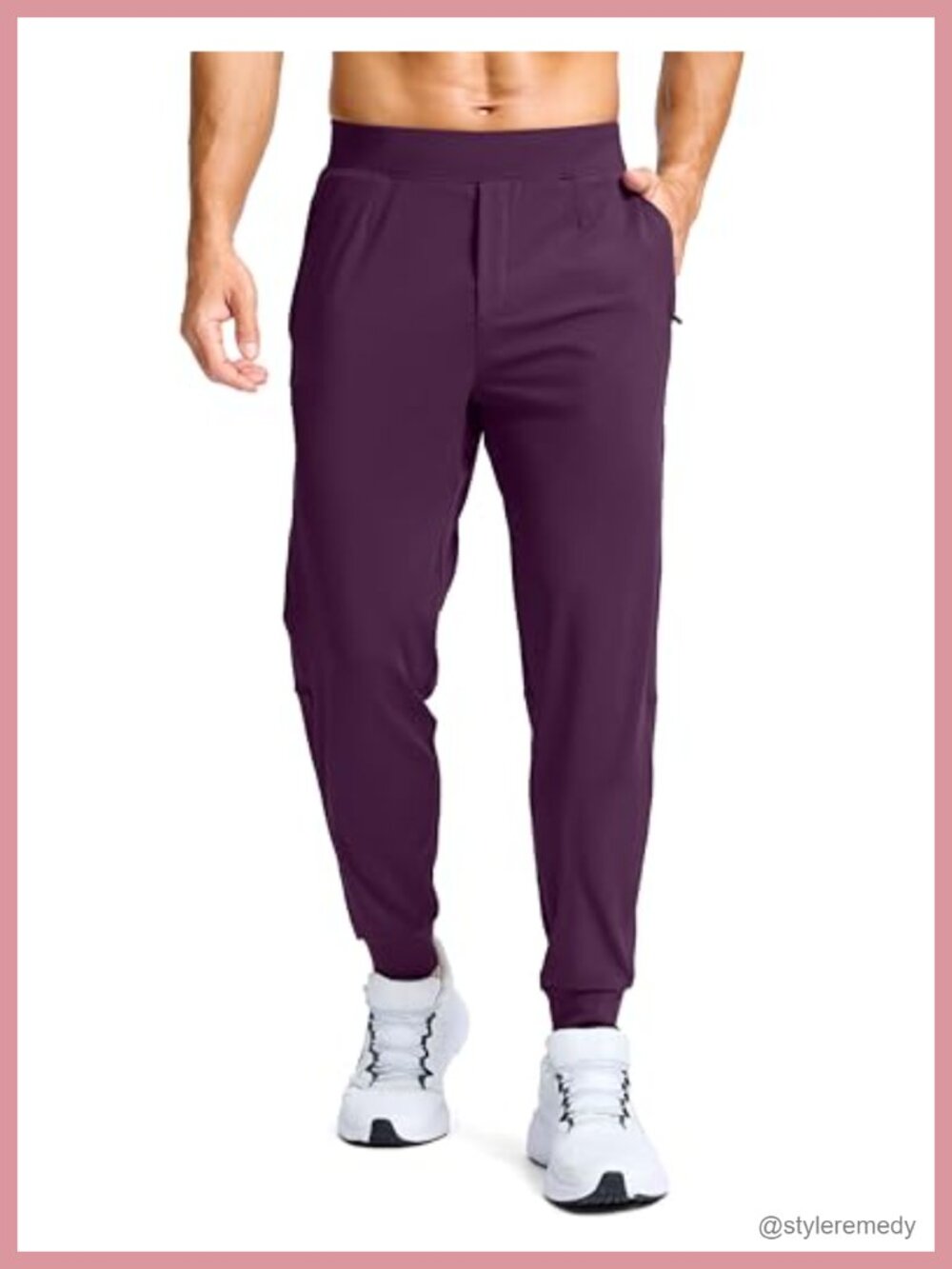 Men's Golf Joggers Pants with Zipper Pockets Stretch Sweatpants